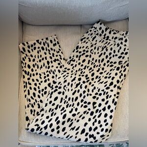Chico's Black and Cream Leopard Print Skinny Jeans